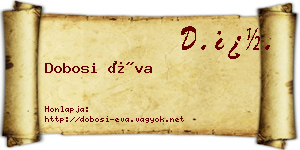 Dobosi Éva névjegykártya